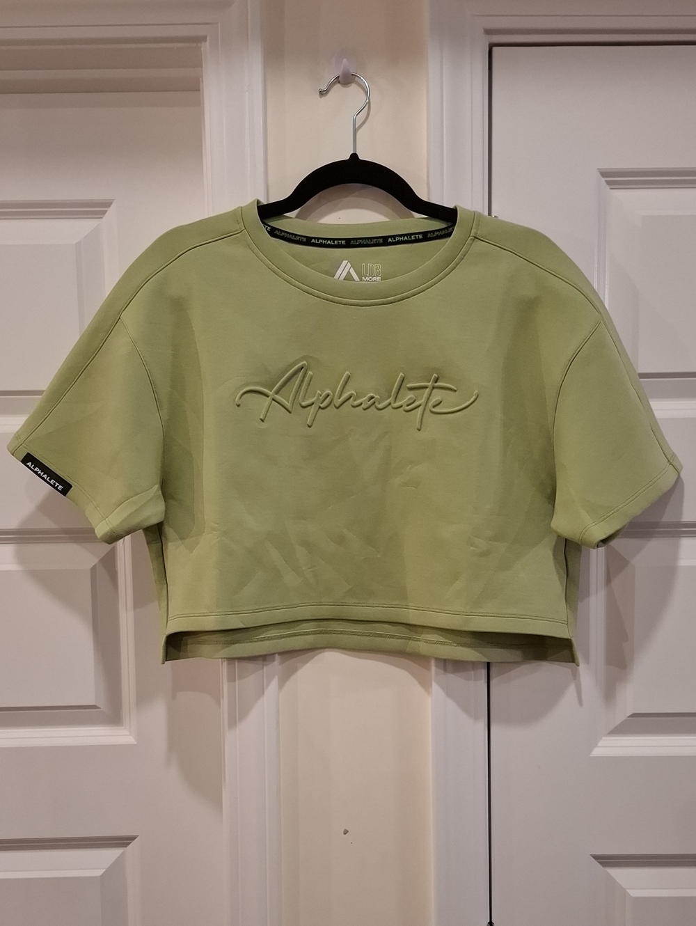 Alphalete Green Scuba Feel Cropped Top Size Small